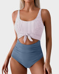 Striped grey blue
