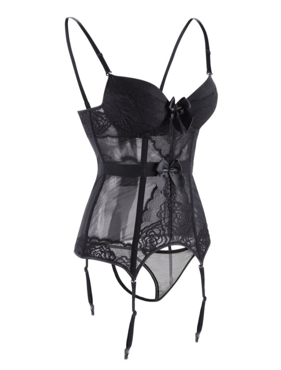 Floral Lace Bustier Set