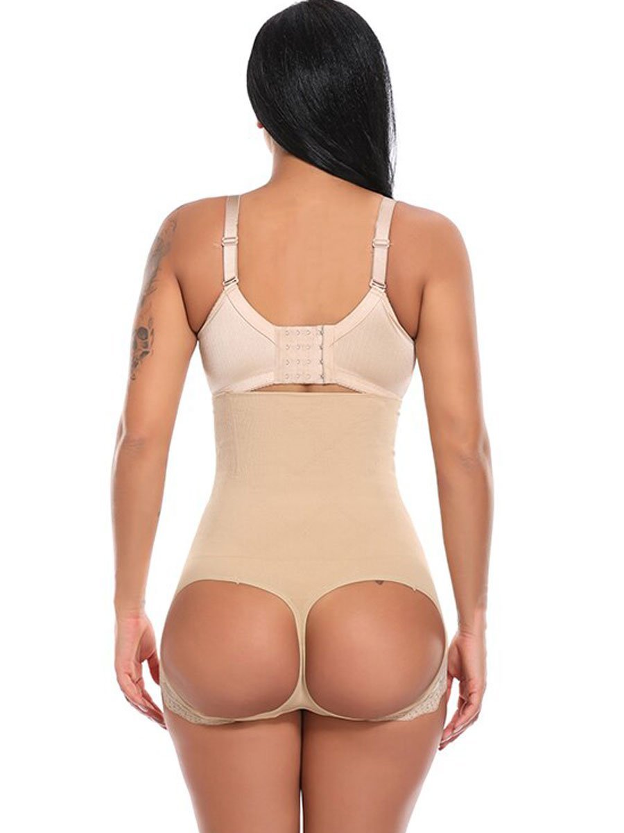 High Waist Boned Shaping Boyshort with Open-Rear-Lift Butt Lifter Hourglass Gal
