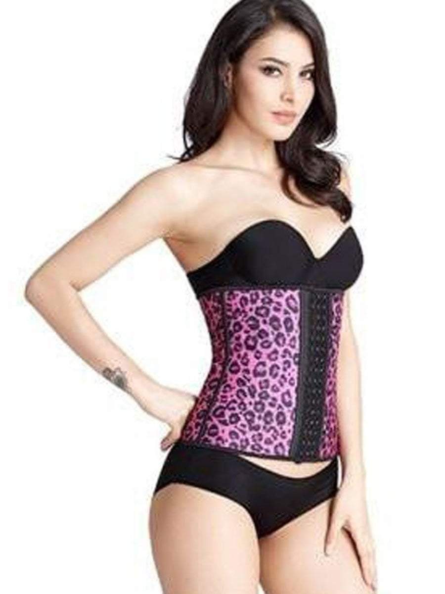 Latex Waist Trainer for Women Pink Leopard