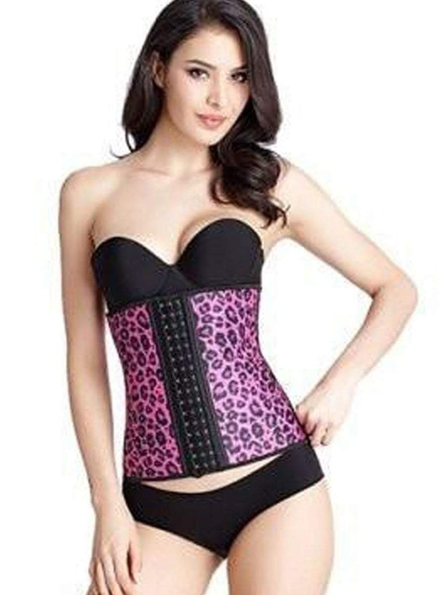 Latex Waist Trainer for Women Pink Leopard