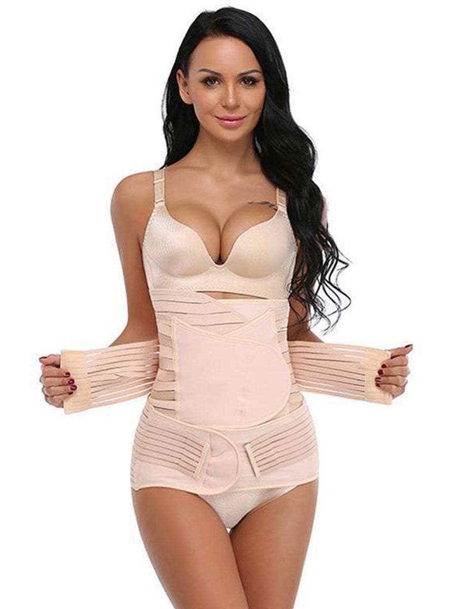 Postpartum Belly Wrap Set 3 in 1 postpartum belt Beige / Free Size Hourglass Gal