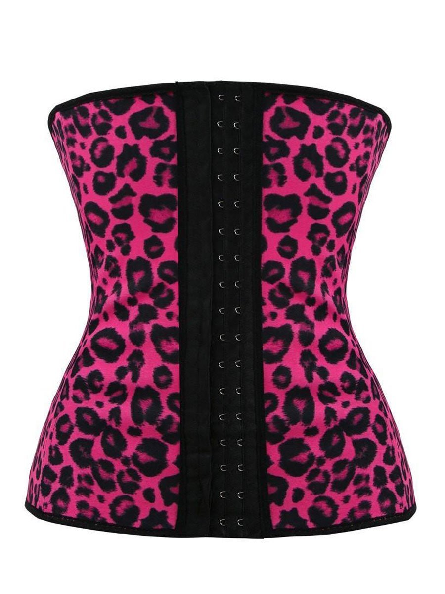 Latex Waist Trainer for Women Pink Leopard