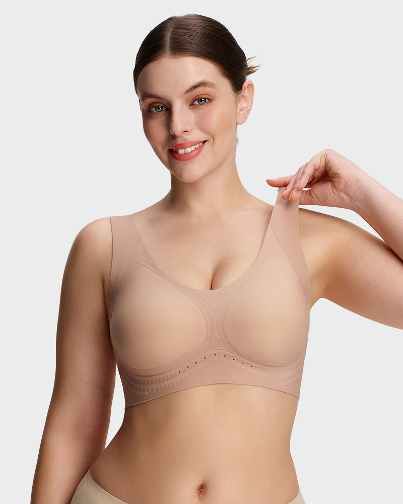 AirEase Wide Strap Wireless Full Cover Tank Bra nude 2