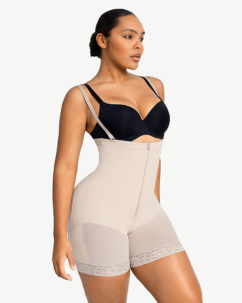 Firm Tummy Compression Bodysuit Shaper With Butt Lifter