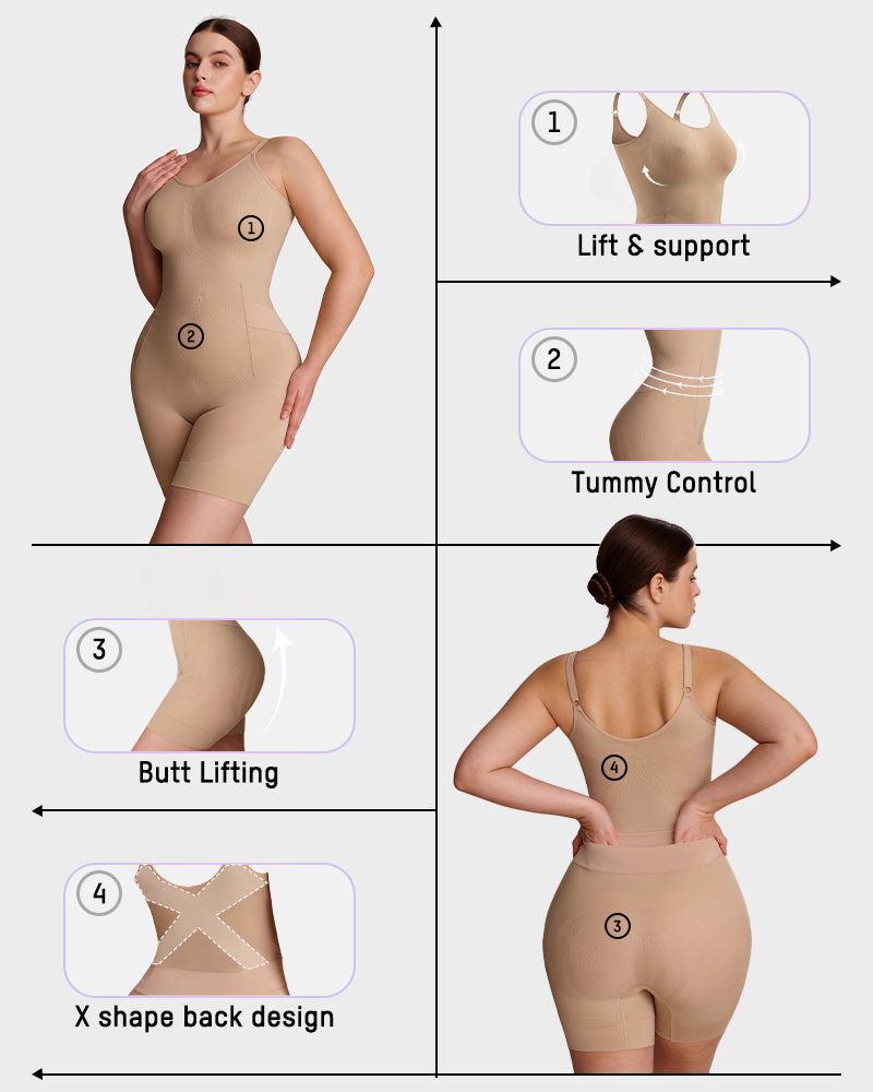 All in One Snap Off Sculpting Bodysuit detail f