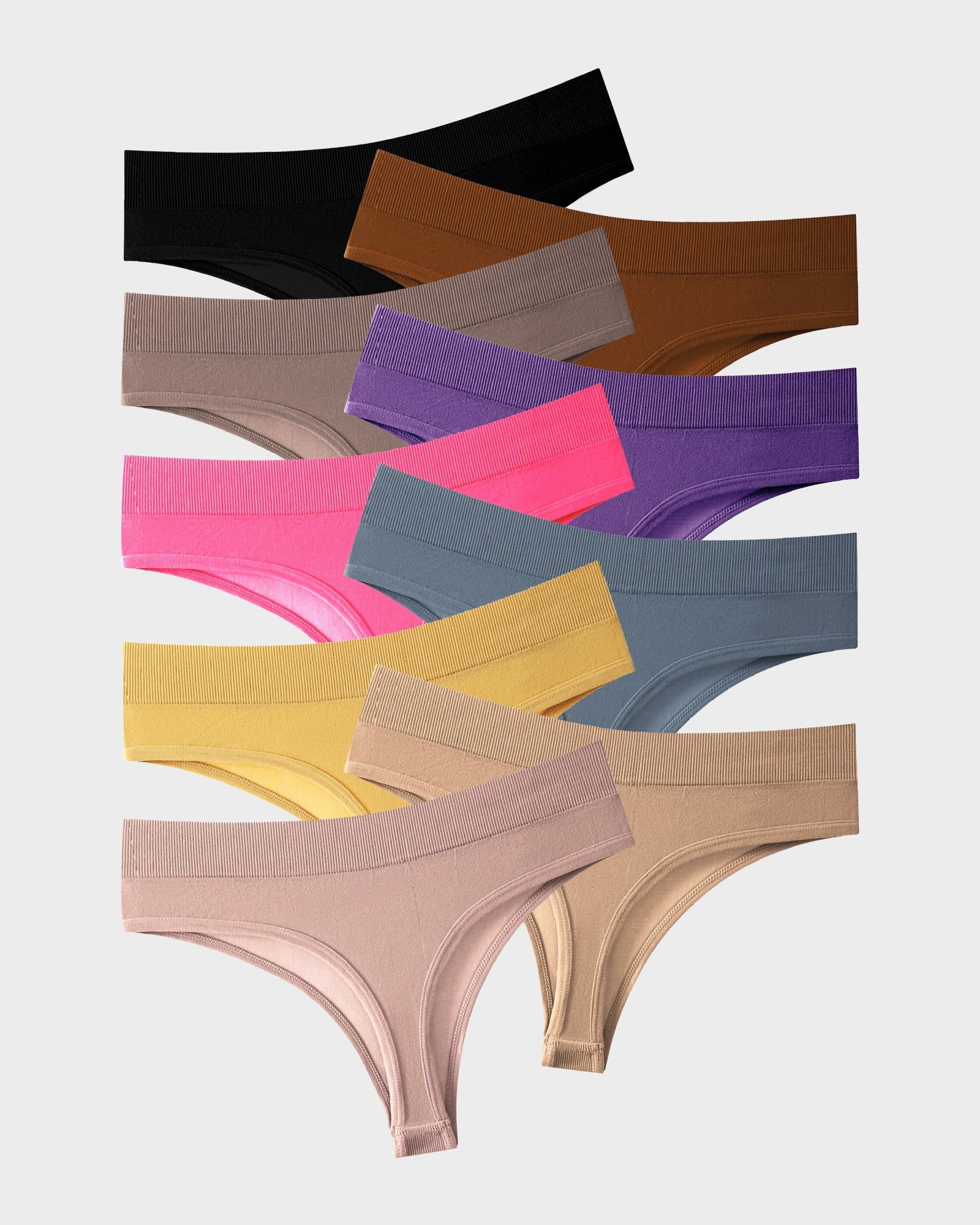 ComfortSeamlessSportThongPanties 9PcsMixed RandomColors