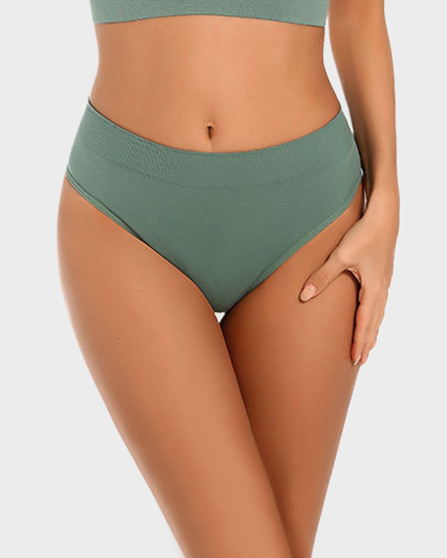ComfortSeamlessSportThongPanties green b