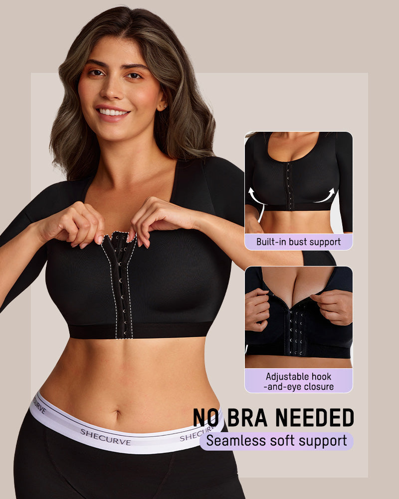 Front Closure Bra Tank Shapewear black detail
