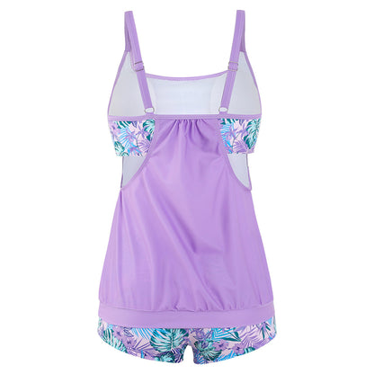 Plus Size Printed Boyshort Bikini Set