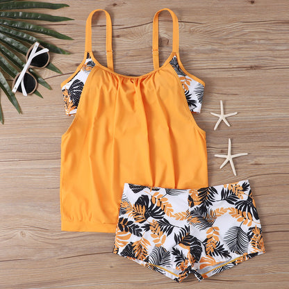 Plus Size Printed Boyshort Bikini Set