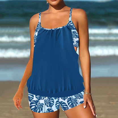 Plus Size Printed Boyshort Bikini Set