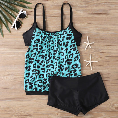 Plus Size Printed Boyshort Bikini Set