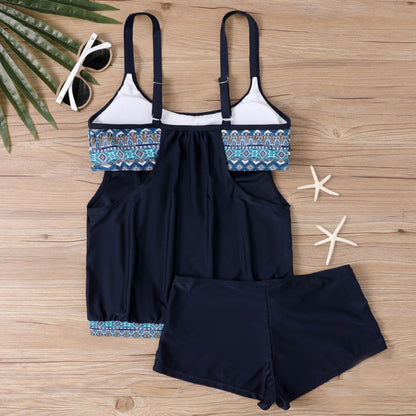 Plus Size Printed Boyshort Bikini Set