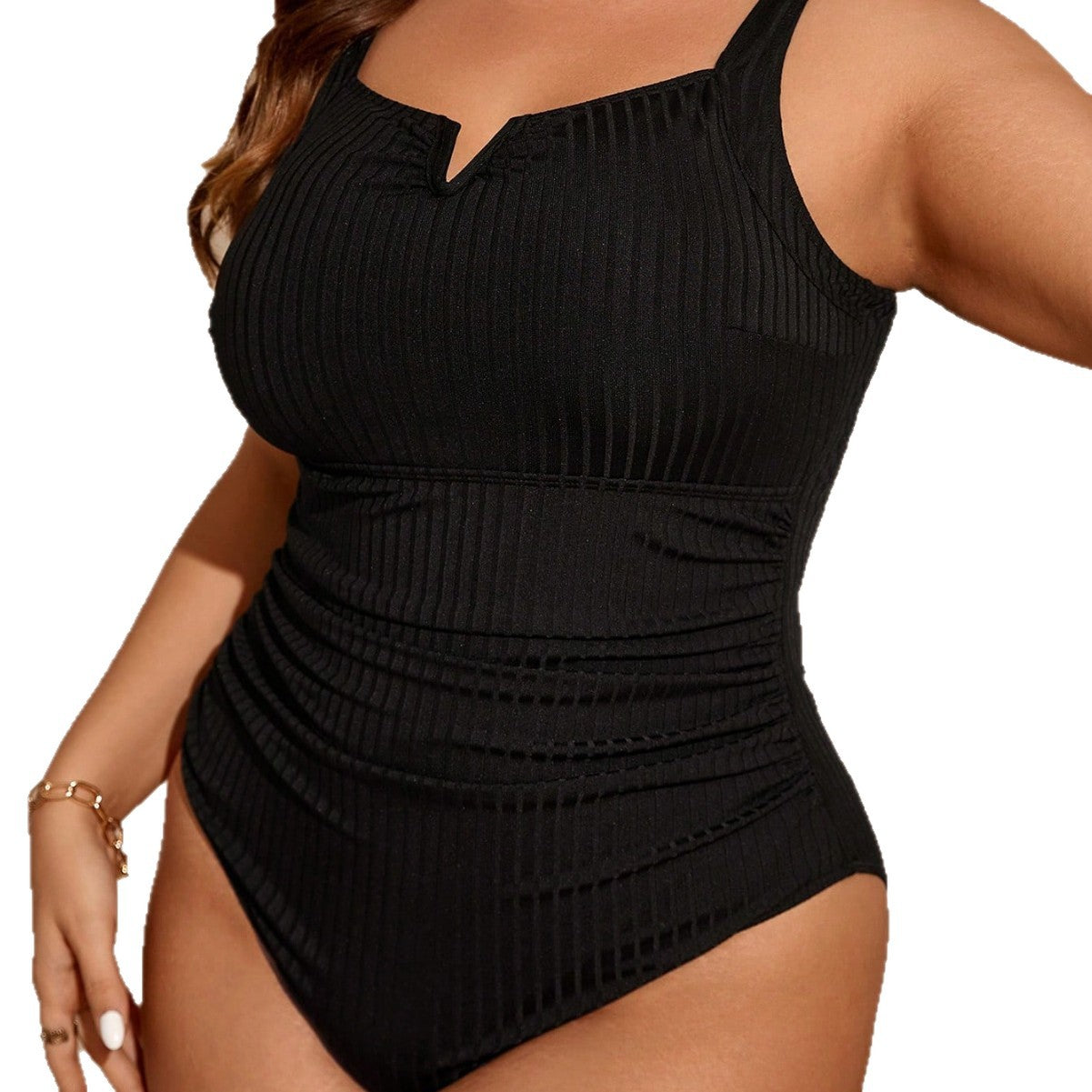 Plus Size Tummy Control Triangle One-Piece Swimsuit
