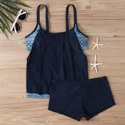Plus Size Printed Boyshort Bikini Set