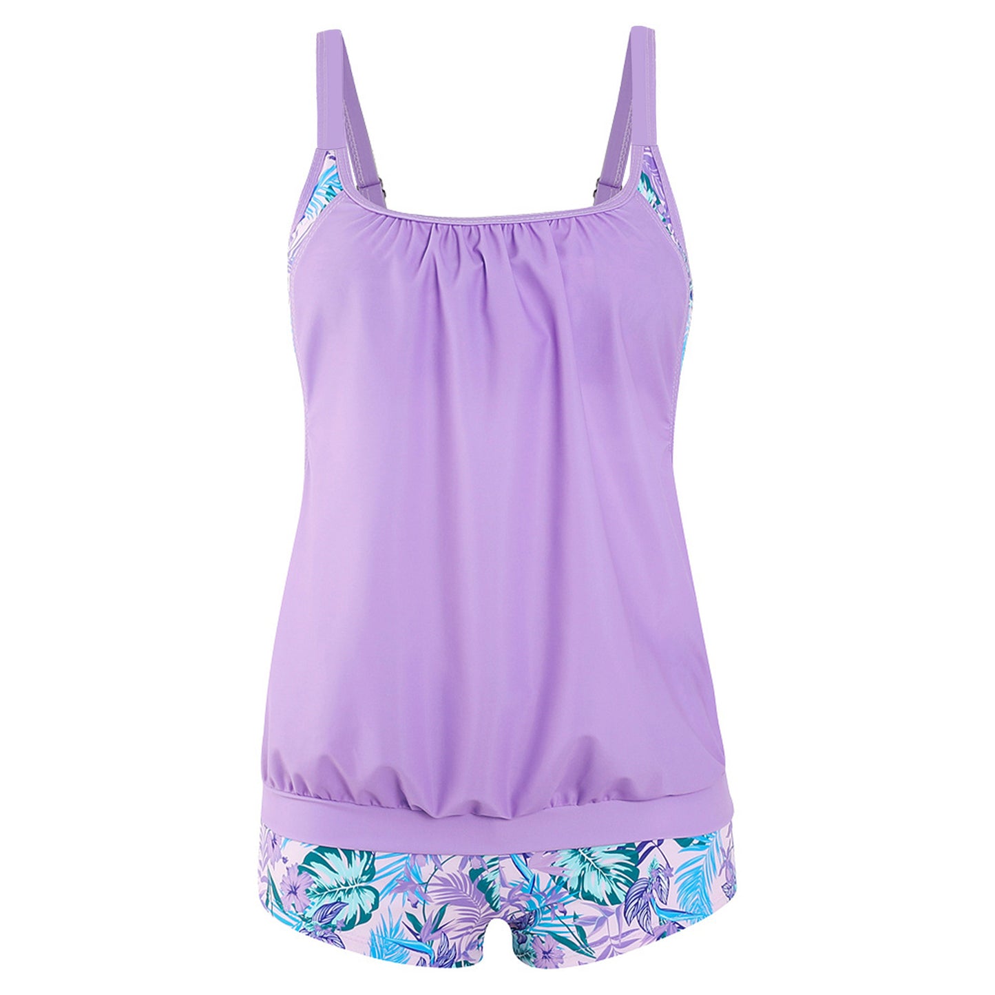 Plus Size Printed Boyshort Bikini Set