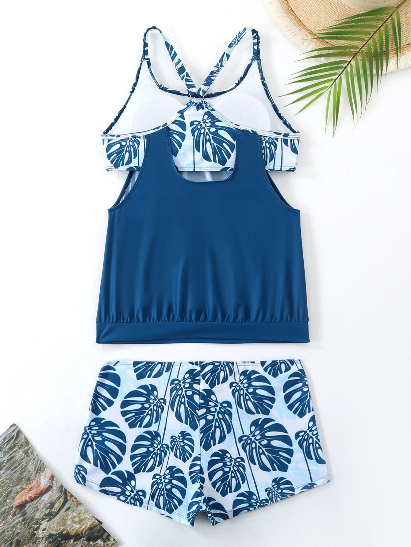 Plus Size Printed Boyshort Bikini Set