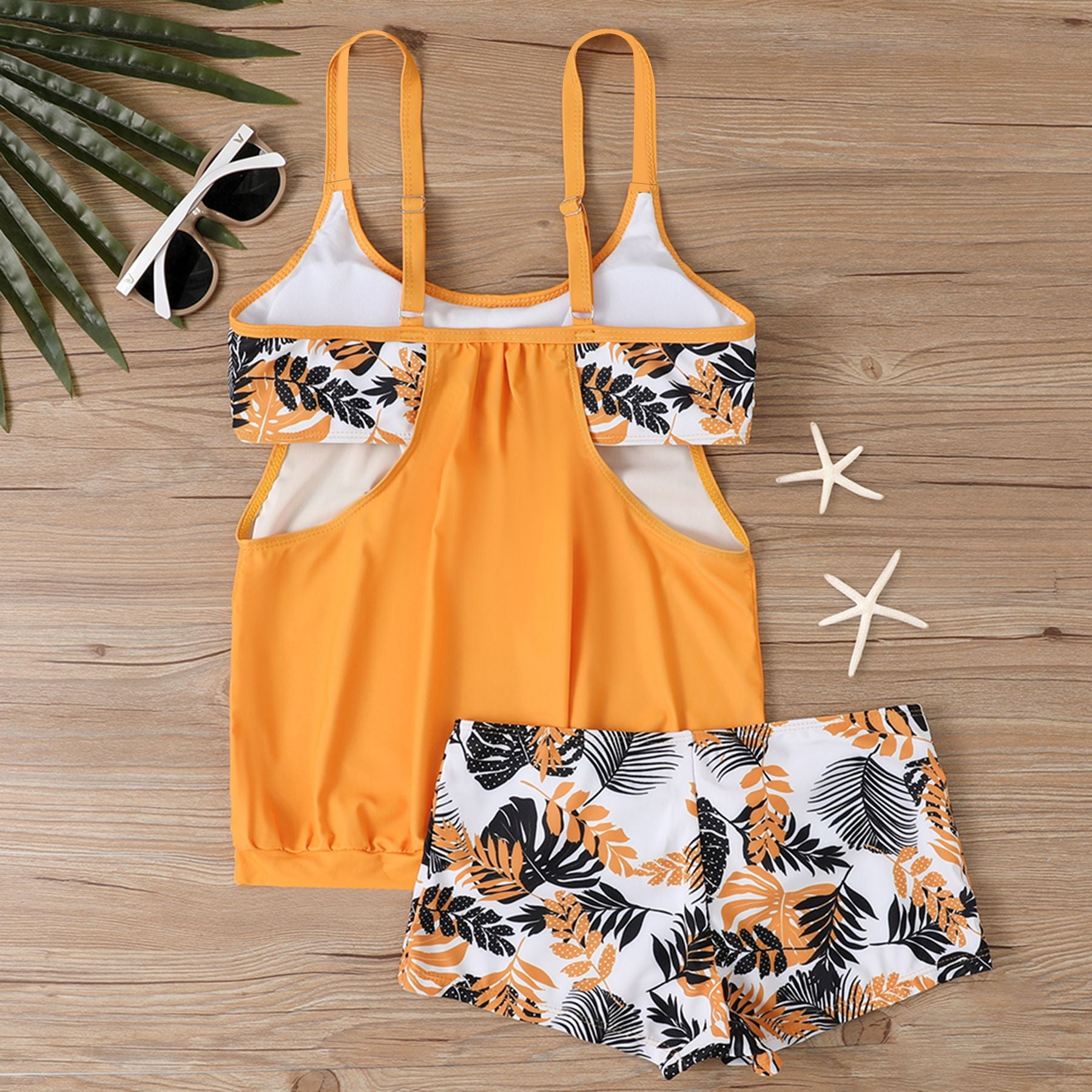 Plus Size Printed Boyshort Bikini Set