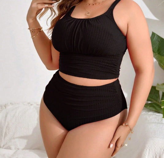 Plus Size High-Waisted Slimming Bikini Set