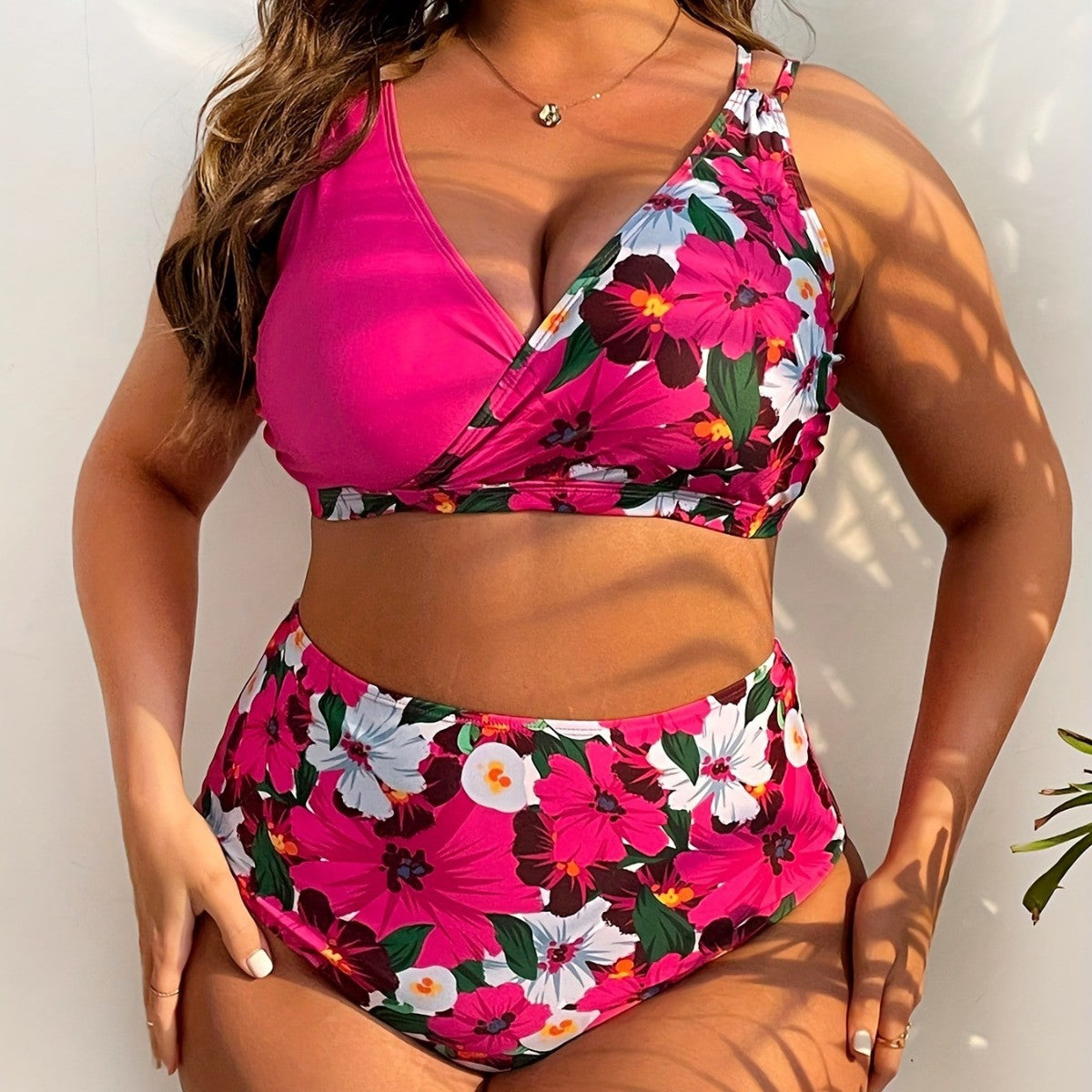 2026 plus size swimsuit floral print bikini women's swimwear plus size swimsuit 6xl