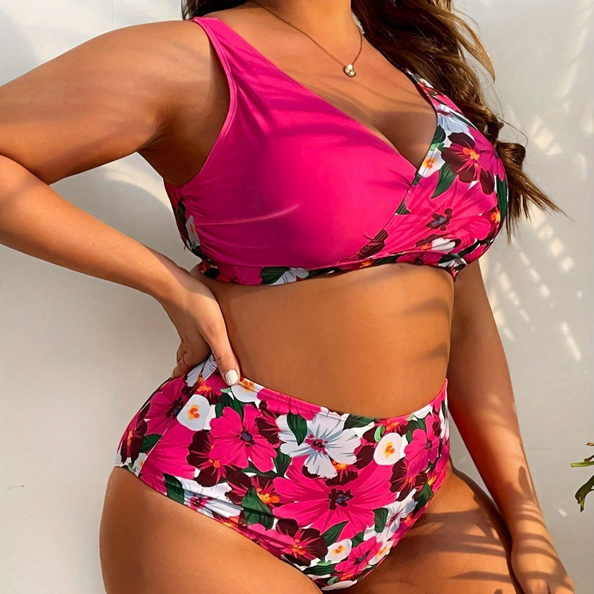 2026 plus size swimsuit floral print bikini women's swimwear plus size swimsuit 6xl