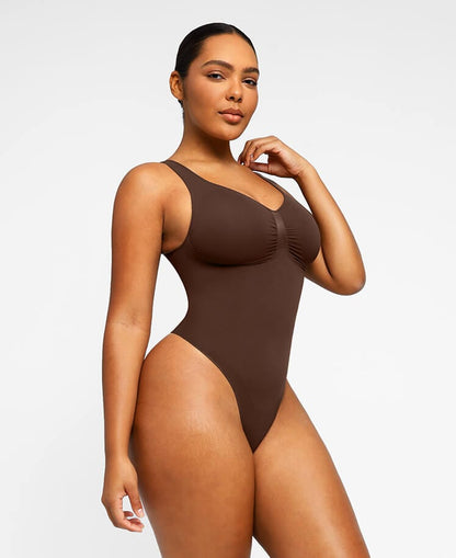 V-Neck Thong Bodysuit