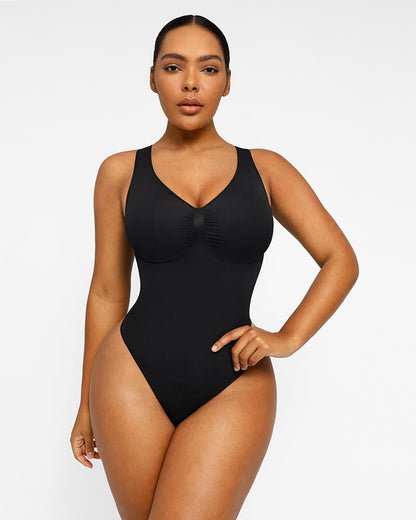 V-Neck Thong Bodysuit