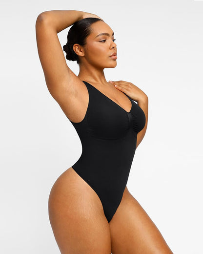V-Neck Thong Bodysuit