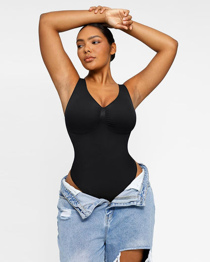 V-Neck Thong Bodysuit