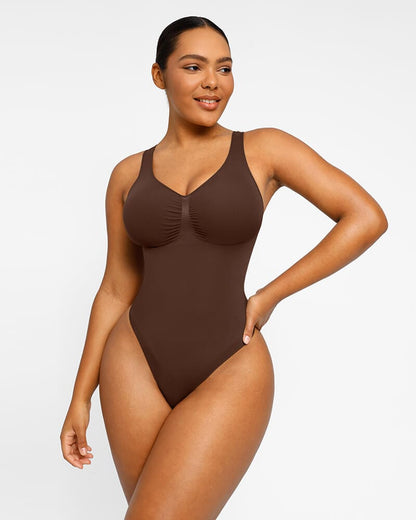 V-Neck Thong Bodysuit