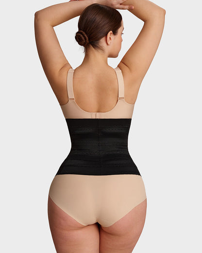 Segmented Waist Trainer Corset with Steel Bones black c