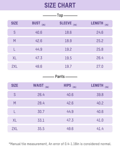 Soft Fuzzy V Neck Loungewear Set size chart