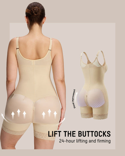 Tummy Control Butt Lifter Shaper with Zipper Crotch Fajas Colombianas skin detail a