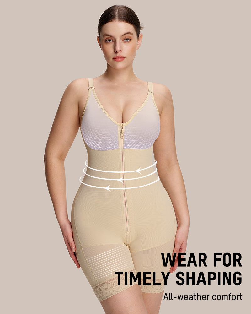 Tummy Control Butt Lifter Shaper with Zipper Crotch Fajas Colombianas skin detail c