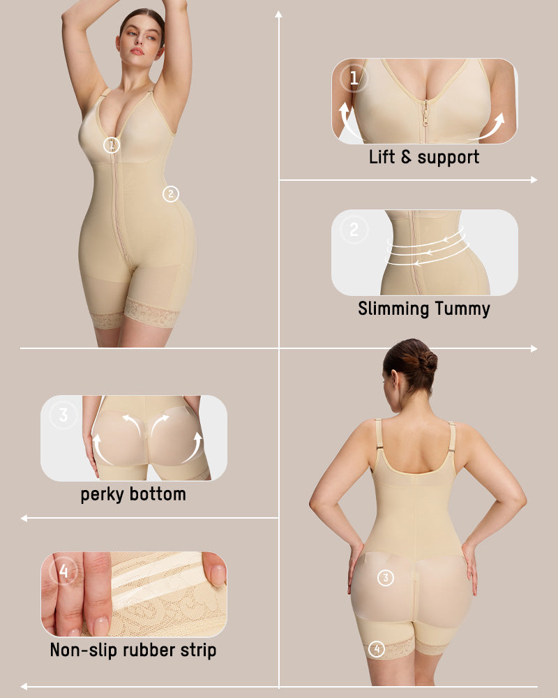 Tummy Control Butt Lifter Shaper with Zipper Crotch Fajas Colombianas skin detail d