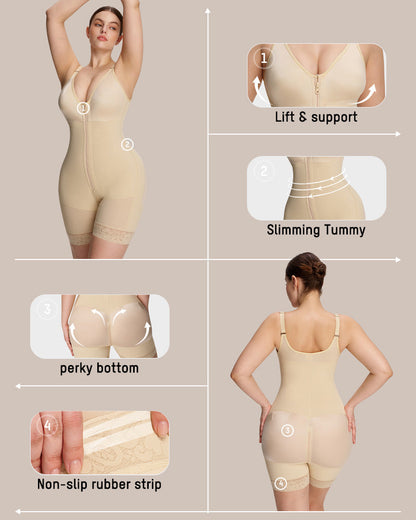 Tummy Control Butt Lifter Shaper with Zipper Crotch Fajas Colombianas skin detail d