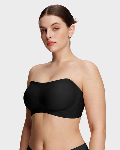 Comfortable Stay-Put Strapless Bra - Black