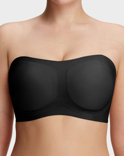 Comfortable Stay-Put Strapless Bra - Black