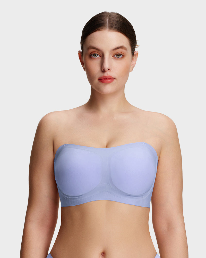 Comfortable Stay-Put Strapless Bra - Blue