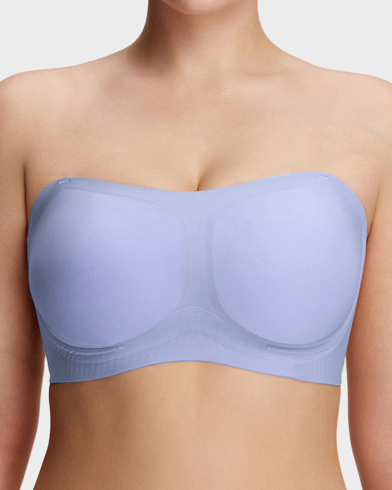 Comfortable Stay-Put Strapless Bra - Blue