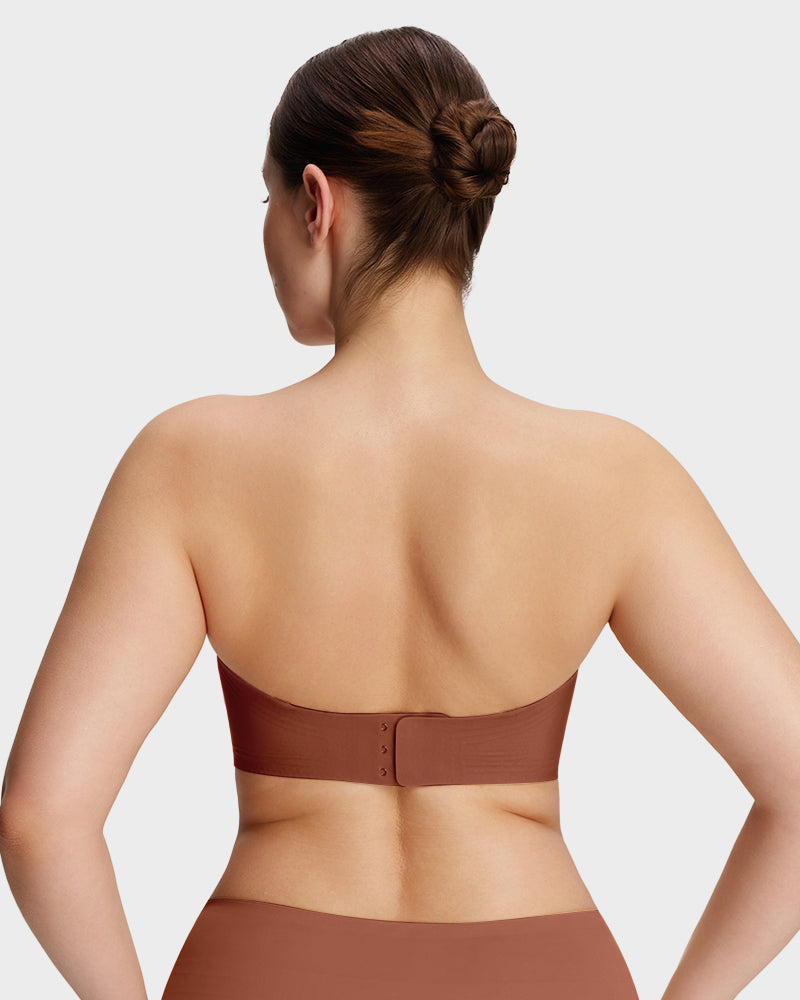 Comfortable Stay-Put Strapless Bra - Coffee