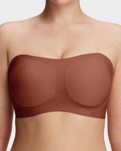Comfortable Stay-Put Strapless Bra - Coffee