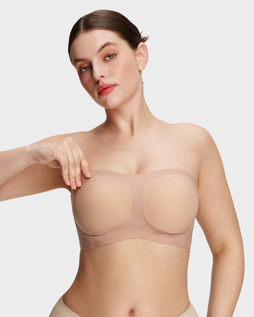 Comfortable Stay-Put Strapless Bra - Nude