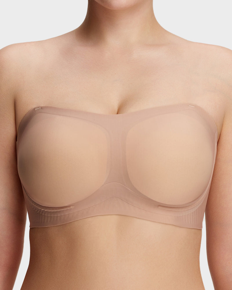 Comfortable Stay-Put Strapless Bra - Nude