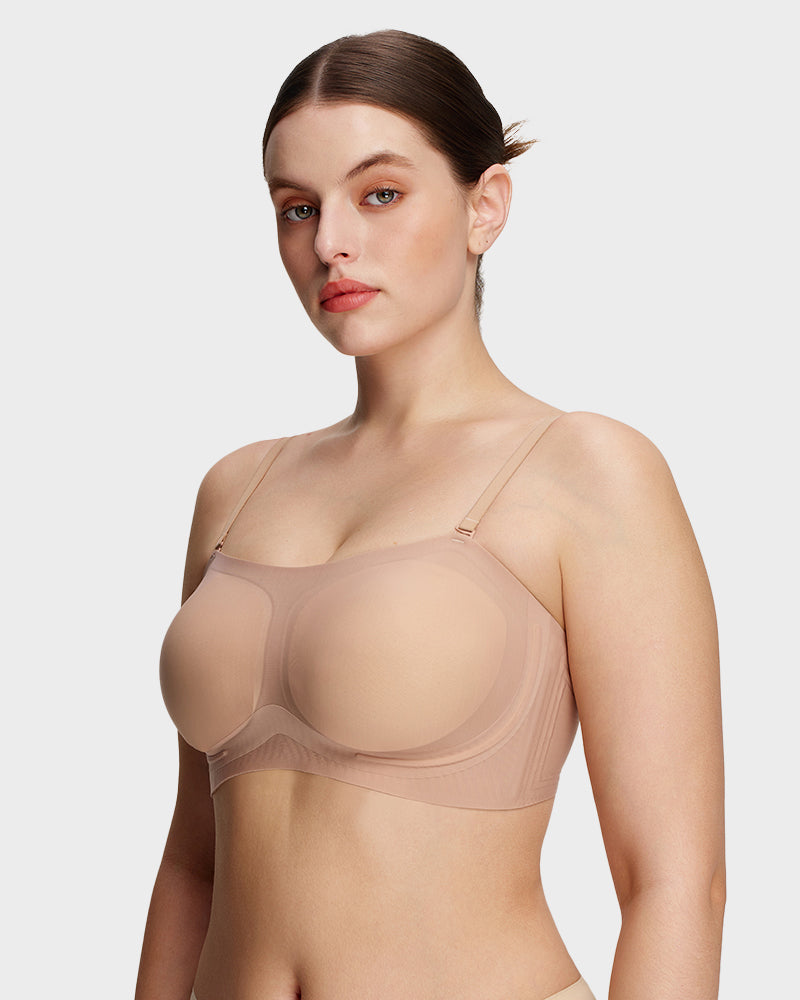 Comfortable Stay-Put Strapless Bra - Nude