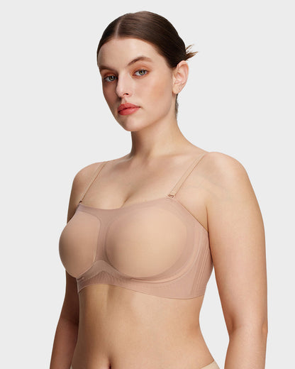 Comfortable Stay-Put Strapless Bra - Nude