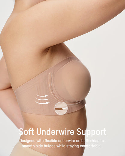 Comfortable Stay-Put Strapless Bra - Nude