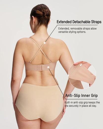 Comfortable Stay-Put Strapless Bra - Nude
