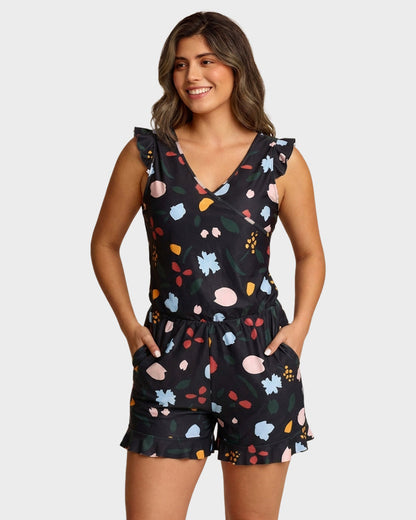 Built-in Bra Swim Romper - Bouquet